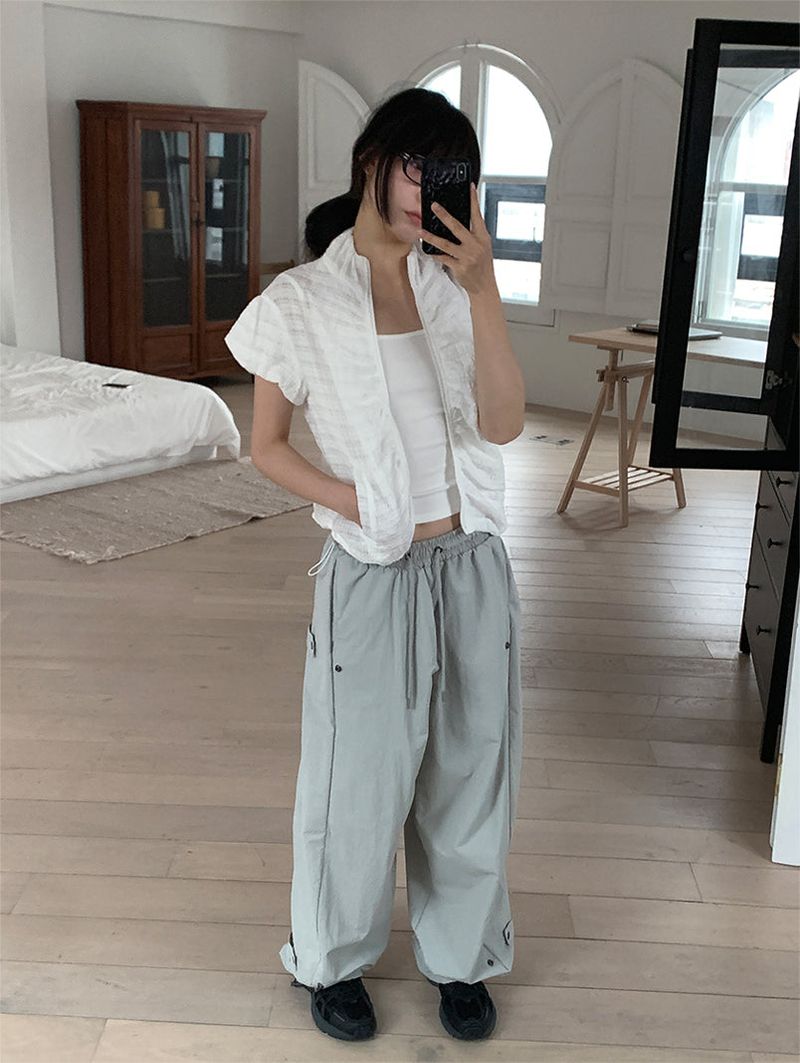 NYLON BIJO SNAP BUTTON PANTS (4C)