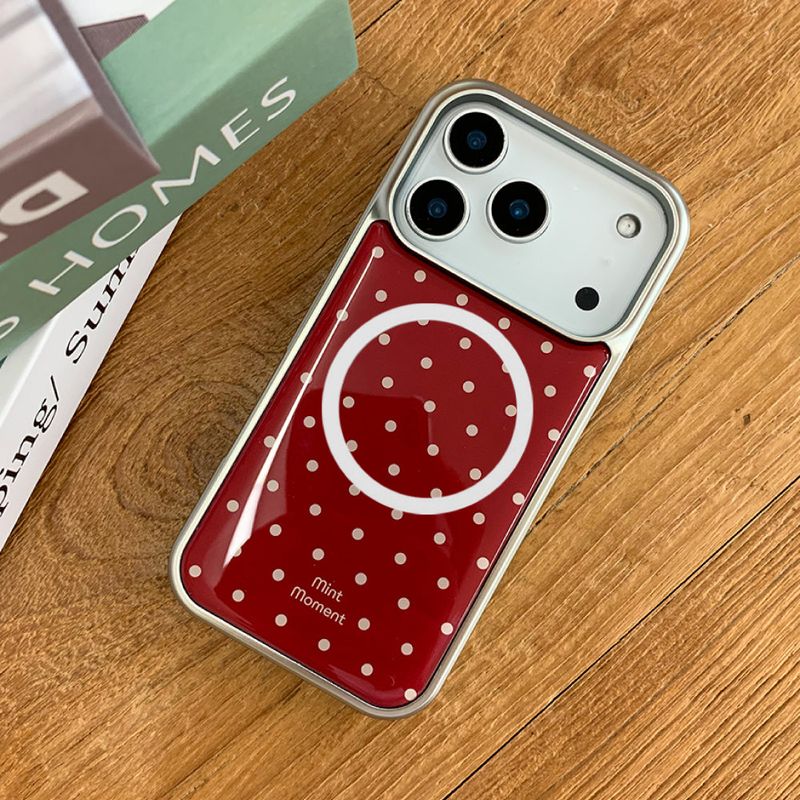 [MADE]レッドドット エポキシ シルバー MagSafe iPhoneケース