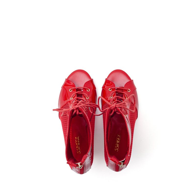Mesh Open Toe Heel(Red)