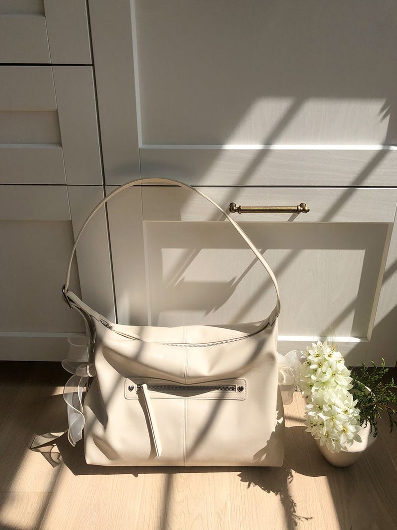 Pillow ribbon bag_cream