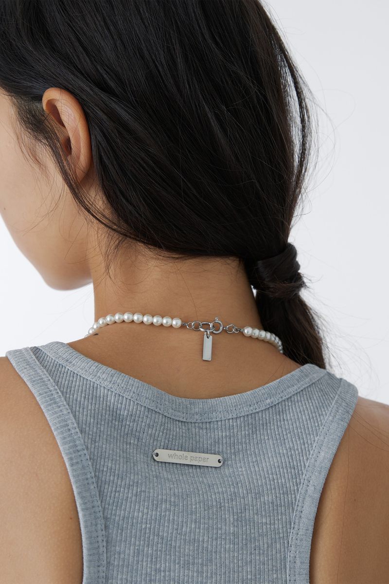 PEARL & CUT-OUT CHAIN NECKLACE		