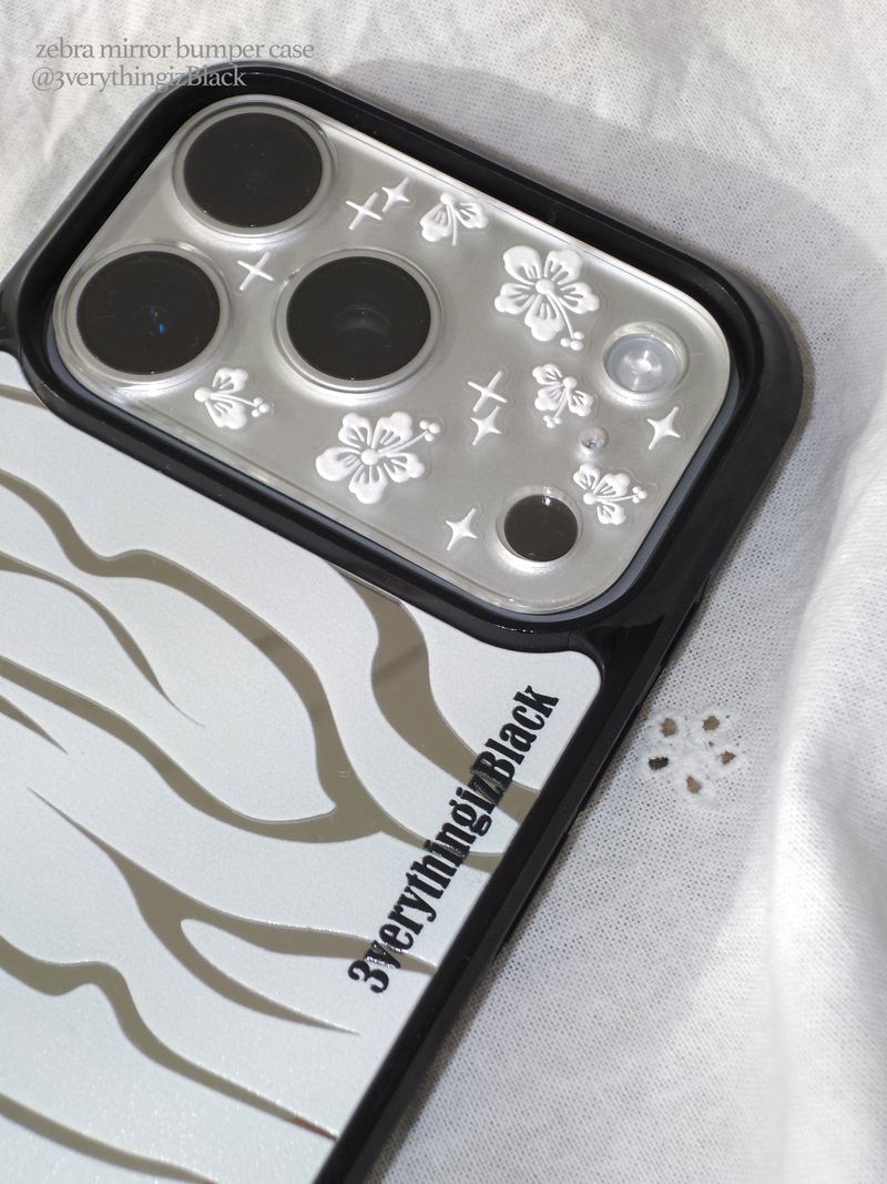 zebra mirror bumper case [white]
