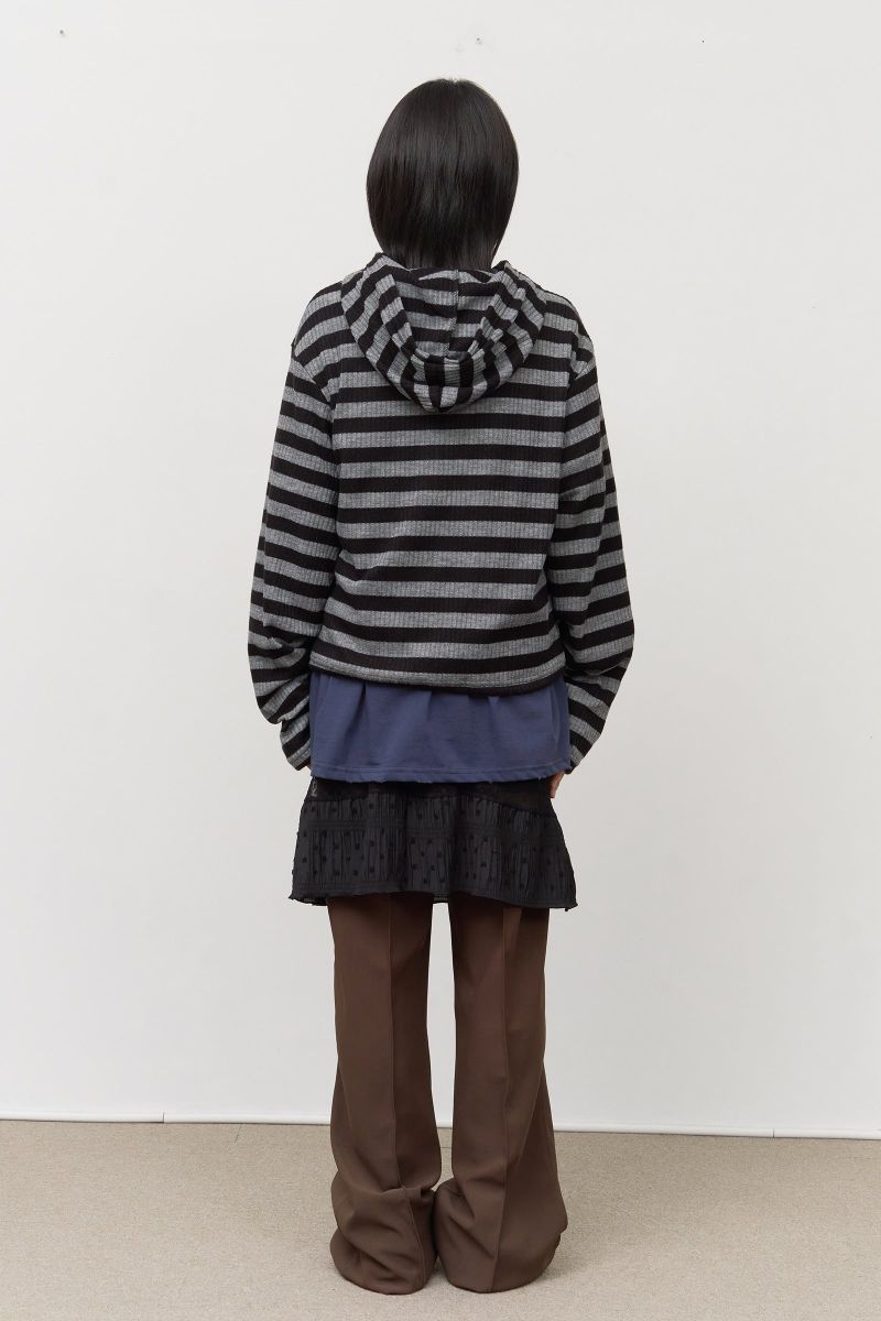 Ocean Striped Warmer Zip Hoodie