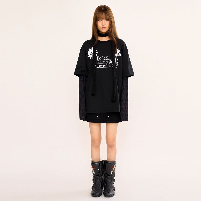 Layered T Shirt - Black