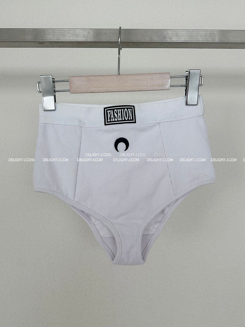 Patch High Waist Bra Top Underwear Set