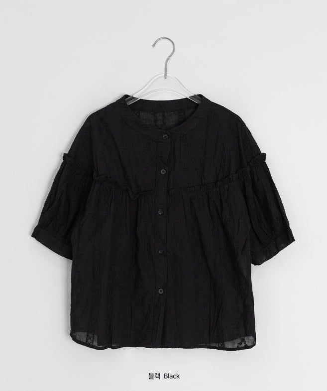 Dodo Lace Puff Short Sleeve Blouse