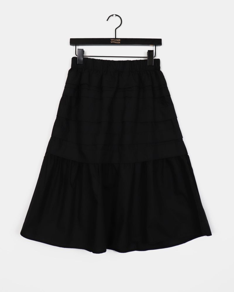 Mire Slit Tiered Midi Skirt