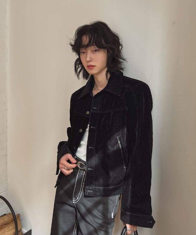 Wiles Velvet Denim Jacket