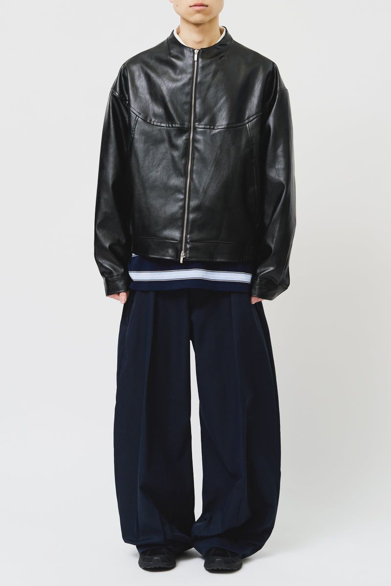 El Collarless Leather Jacket