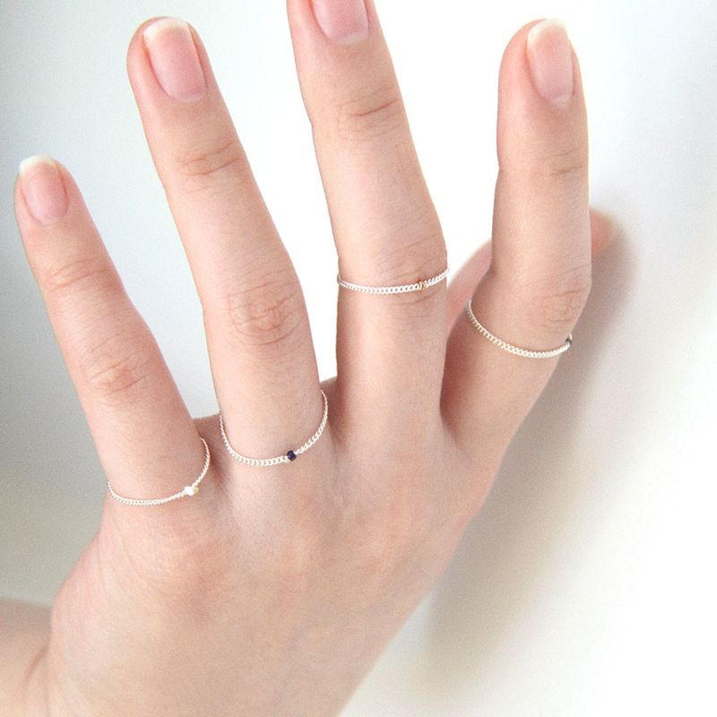 Only Silver Chain Ring (Black)