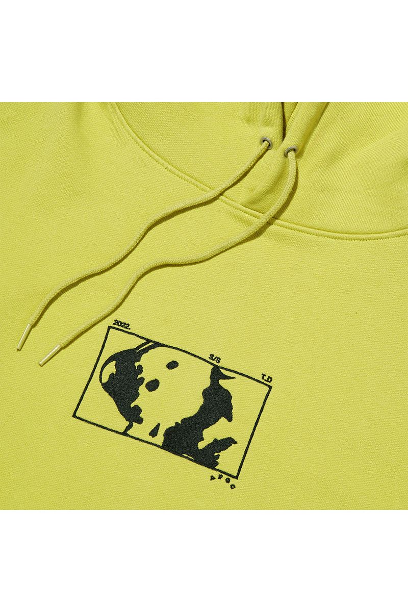 Square Graphic Hoodie_Lime Olive