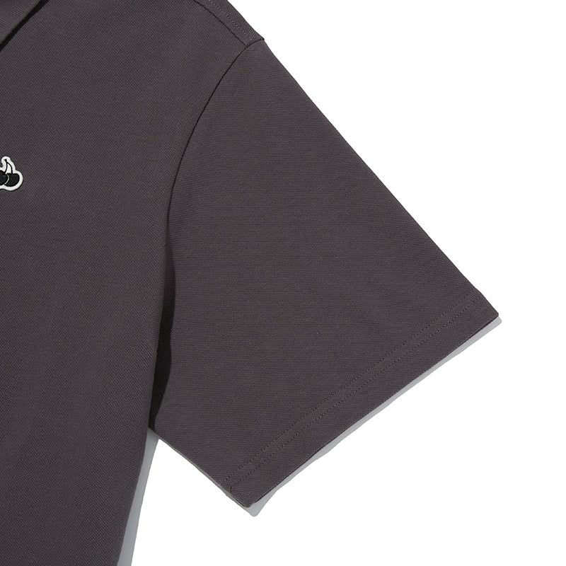 MONO CHERRY CROP PIQUE [CHARCOAL]
