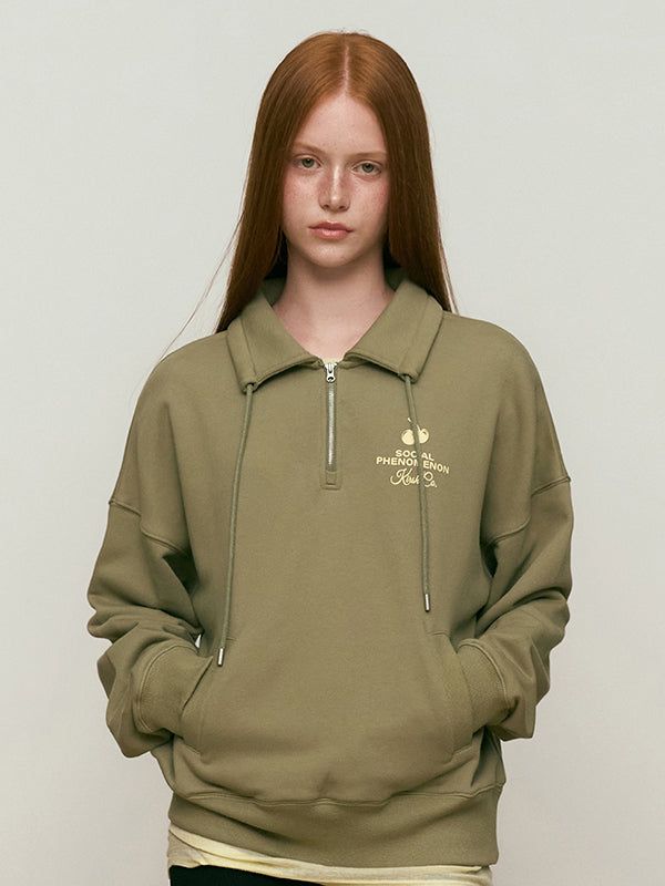 KIRSH（キルシー）の「CHERRY ARCH LOGO HALF ZIP UP [LIGHT KHAKI]（Tops）」