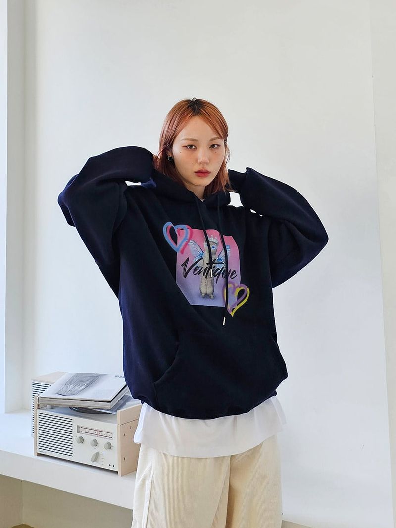 VENTIQUE Flying Cat Hoodie 3color