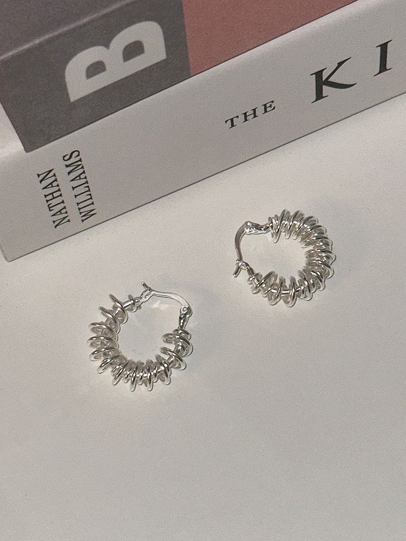 [925silver] Spring effect earring
