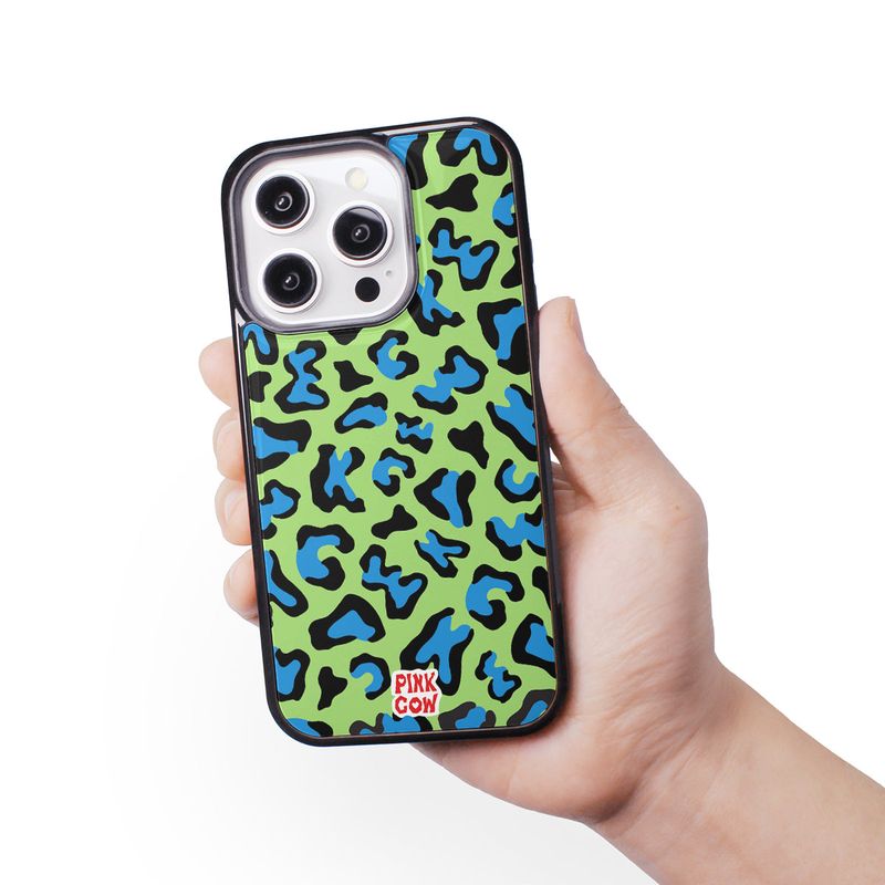 【MADE】 PKCW leopard phonecase (green+blue)