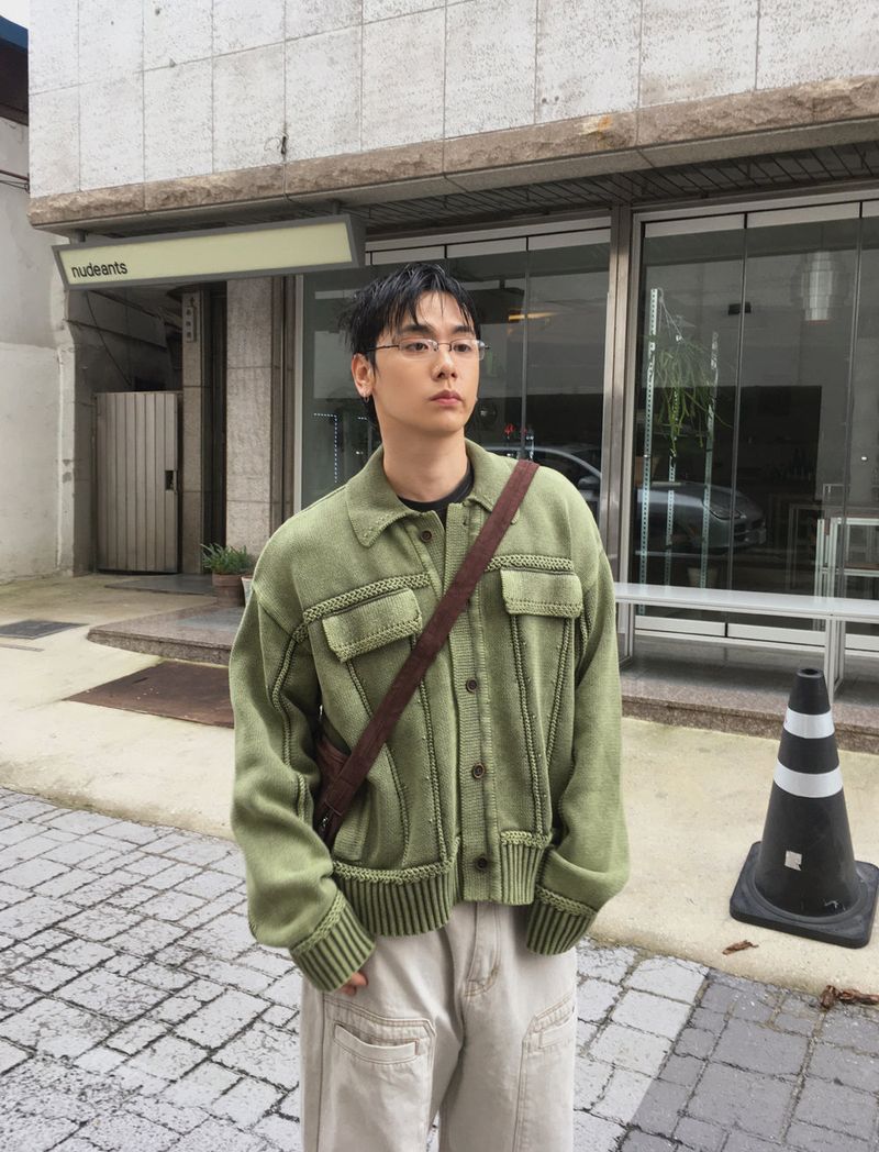 HOLY IN CODE（ホーリーインコード）の「No.1412 trucker washed KNIT CD（Tops）」