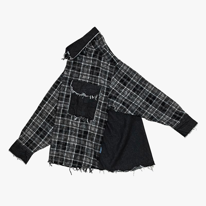 grunge burner check shirt_black