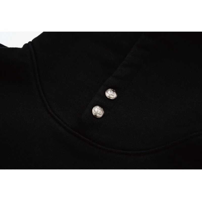 WASHED DENIM APPLIQUE SHORT HOODIE_BLACK