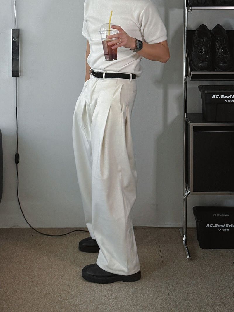 ASCLO（エジュクロ）の「ASCLO Wool Deep Tuck Wide Slacks (3color)（Pants）」