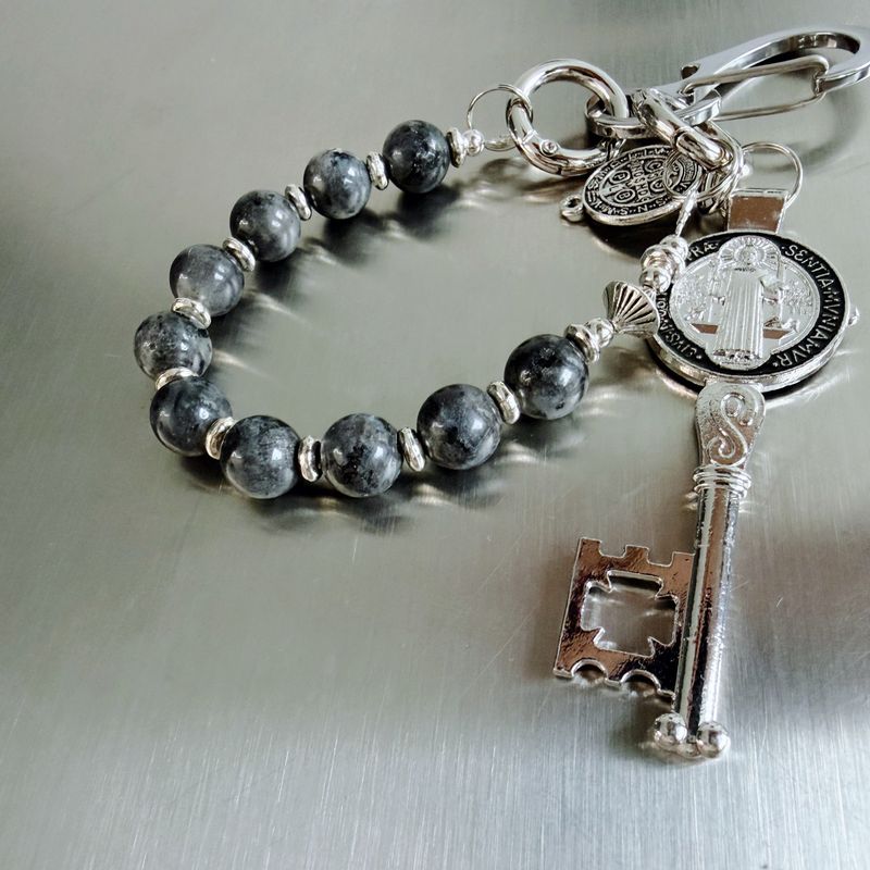 Stone Bead Talisman Keyring