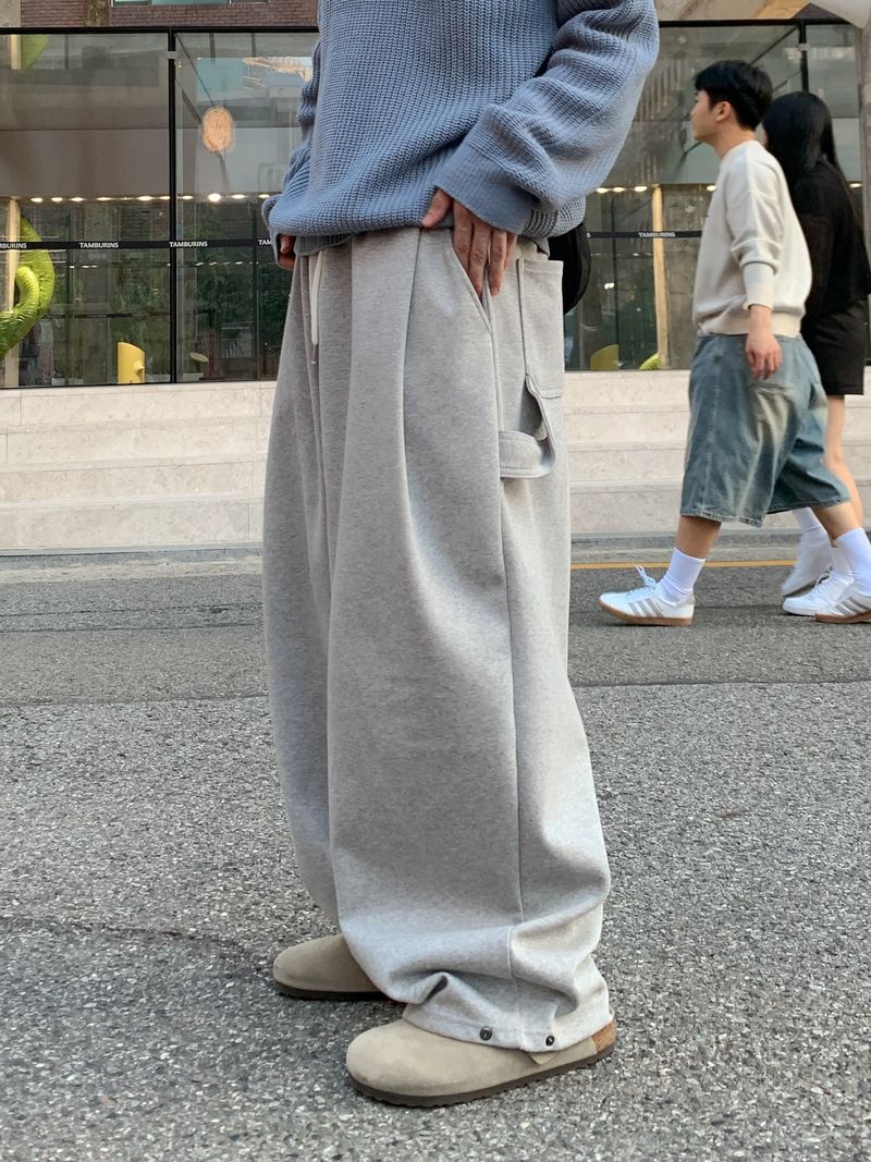 WHAT A LOOK(ワット ア ルック)の「ヘビーピンタックスナップスウェットパンツ(パンツ)」