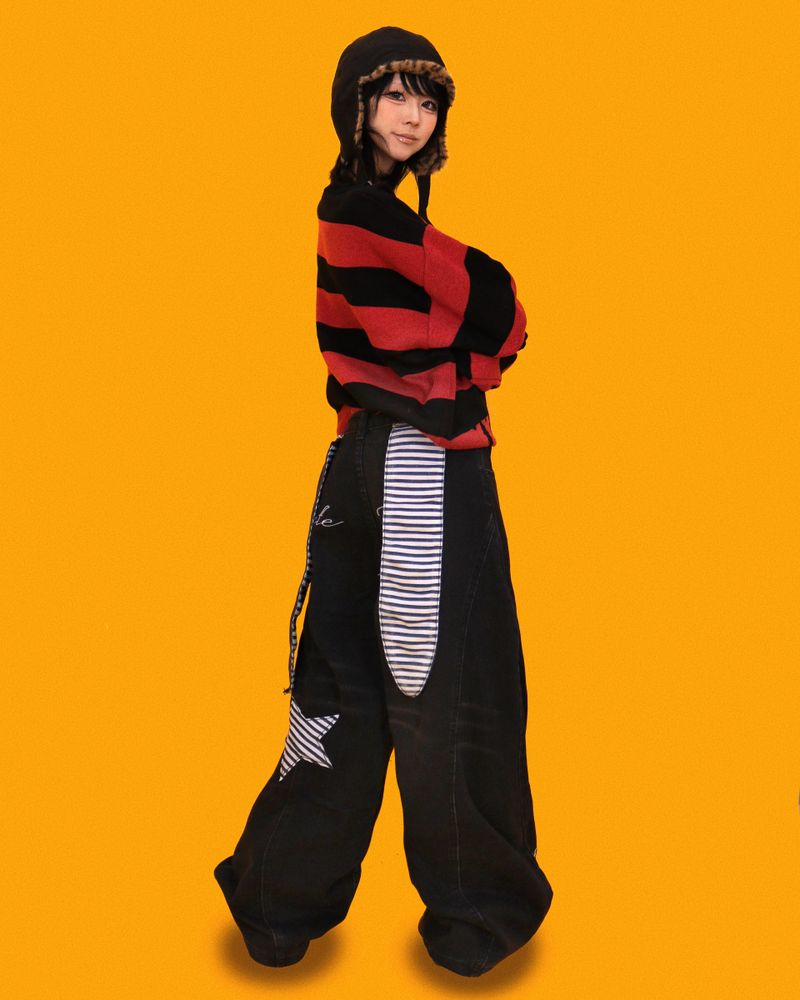 ストライプパンクボックスニット (2color)