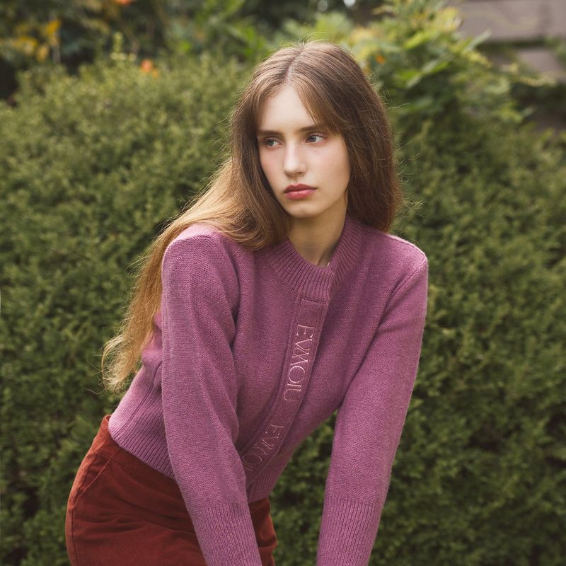 ALPACA SLIM CARDIGAN - FLOWER PURPLE