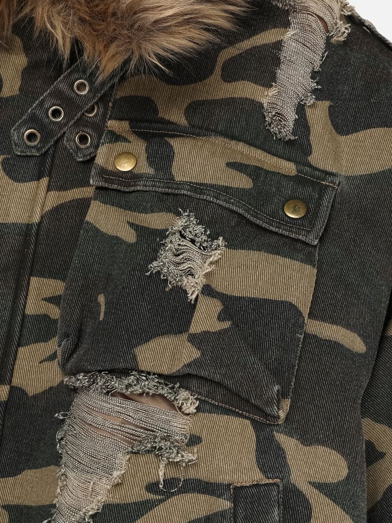 RACCOON PUFFER JACKET-CAMO
