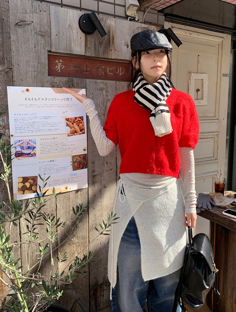 KNIT STRIPE MUFFLER (2C)