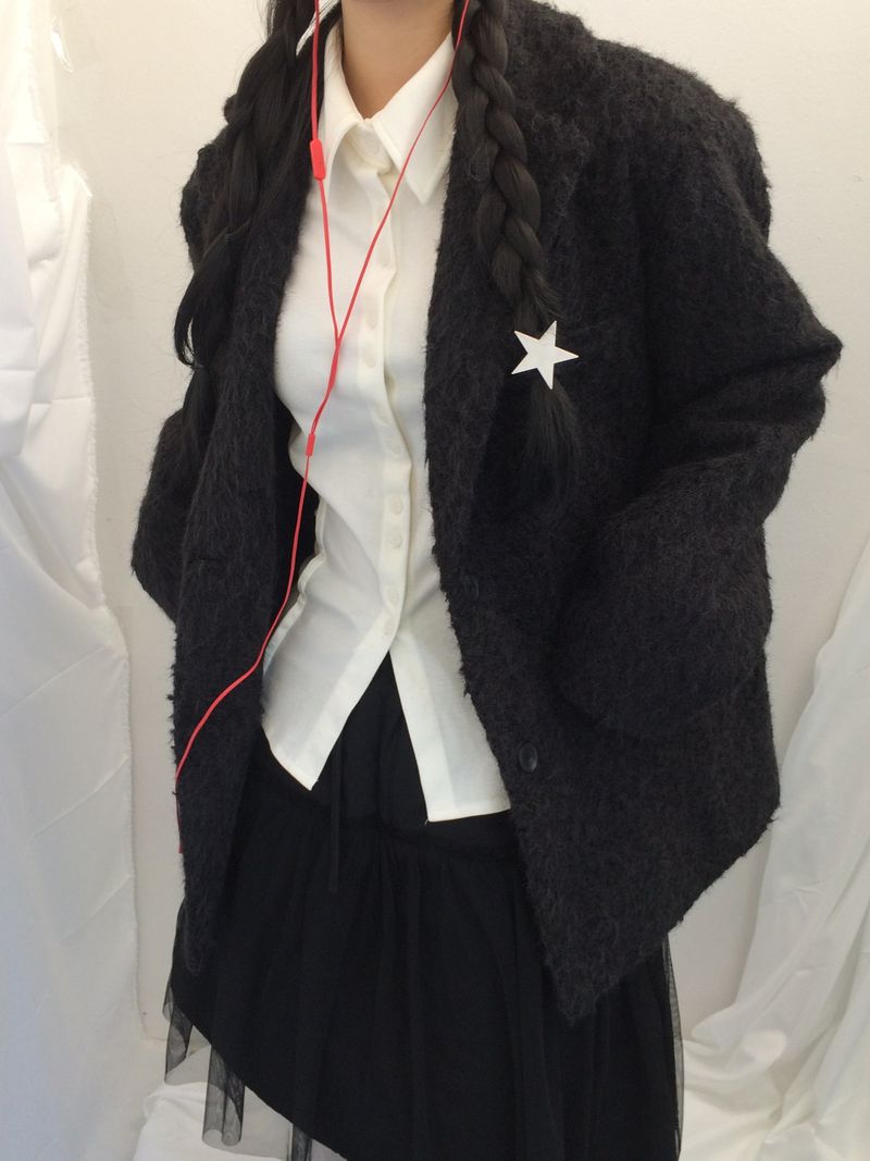 Hairy cream jacket