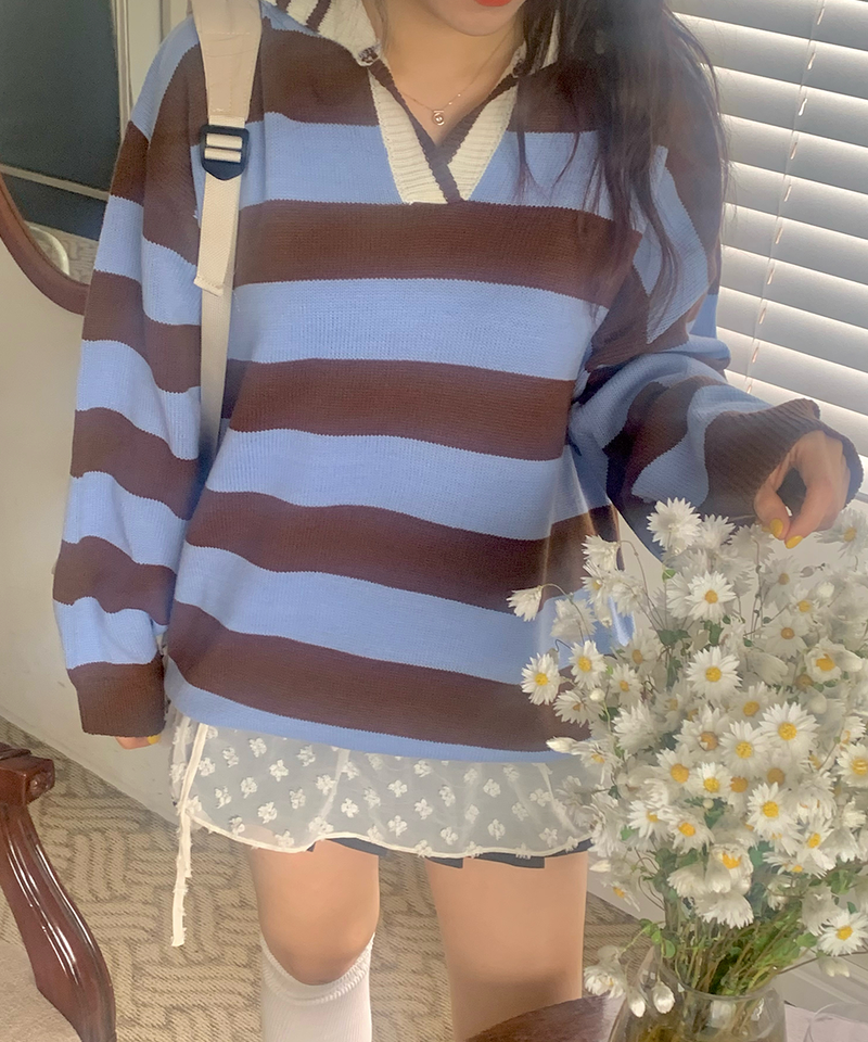 Bold Stripe Collar Knit