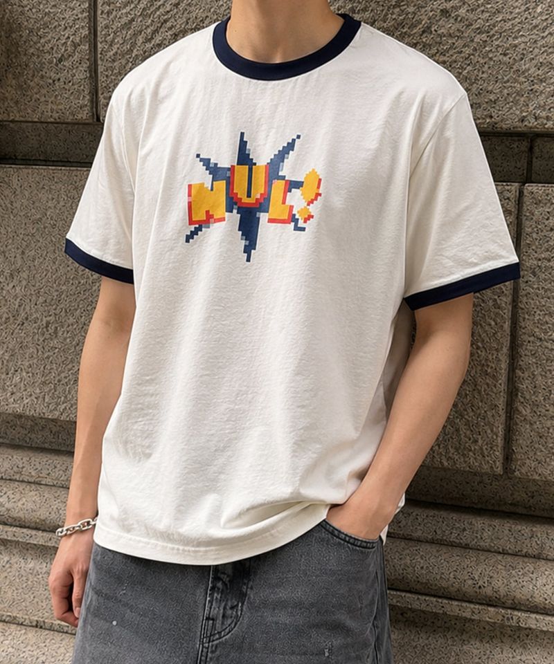 NOTUSUAL（ノットユージュアル）の「ピクセル NUL リンガーTシャツ - 4COLOR（トップス）」