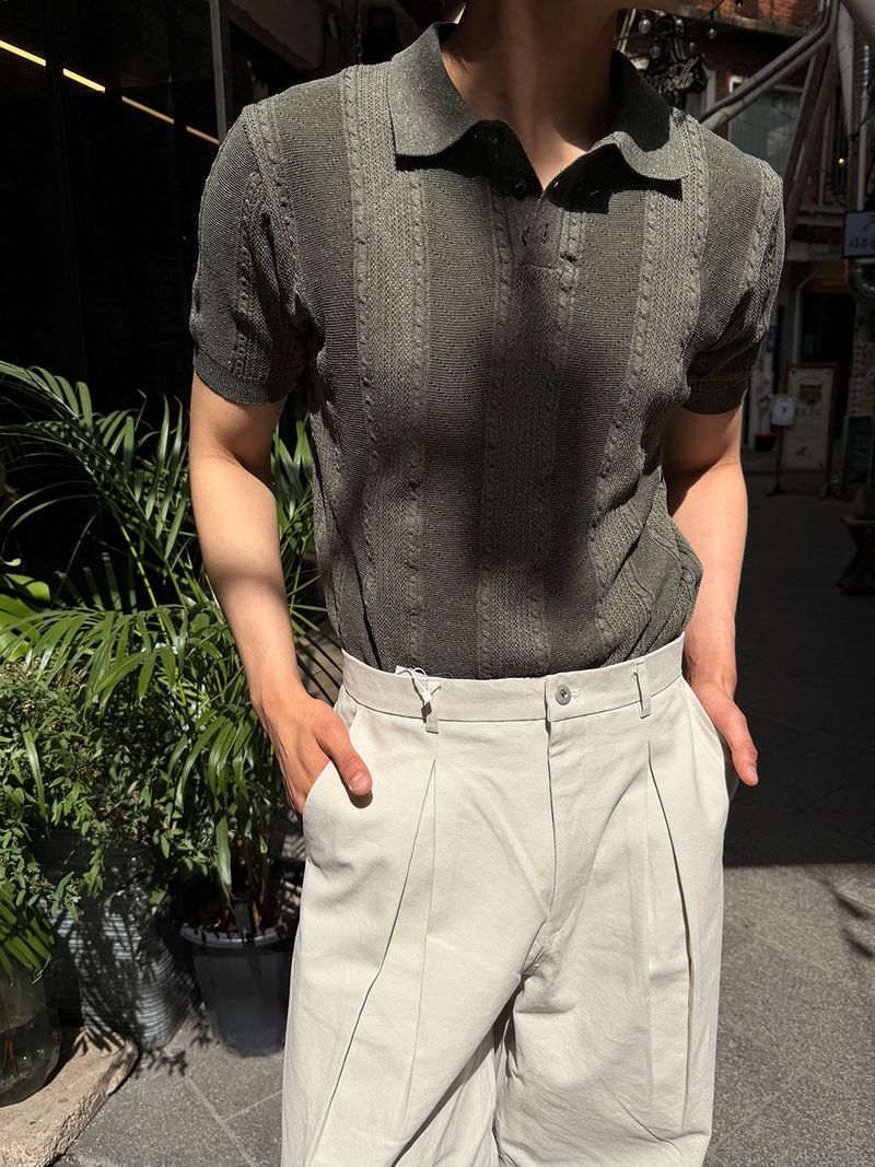 LAURANT（ロラン）の「[MUSCLE FIT] Scasi line half knit(4color)（Tops）」