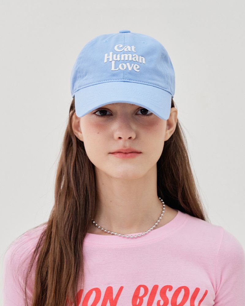 CAT HUMAN LOVE BALL CAP_BLUE