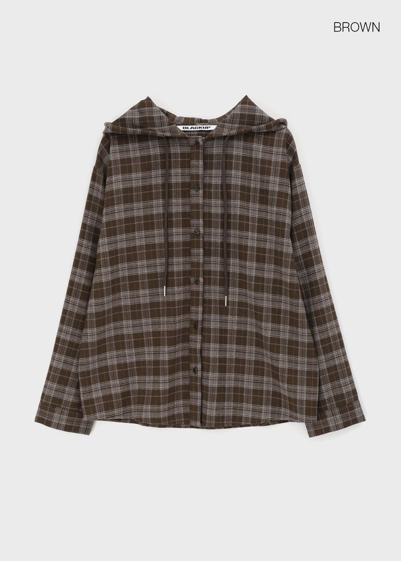 [MADE] Demodet Napping Checkered Hooded Shirt