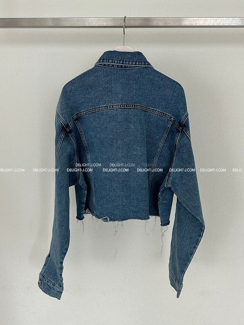 Puppy cropped jean jacket