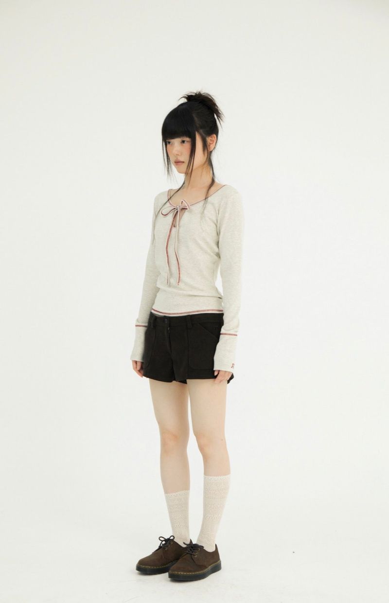 STITCH RIBBON T OATMEAL