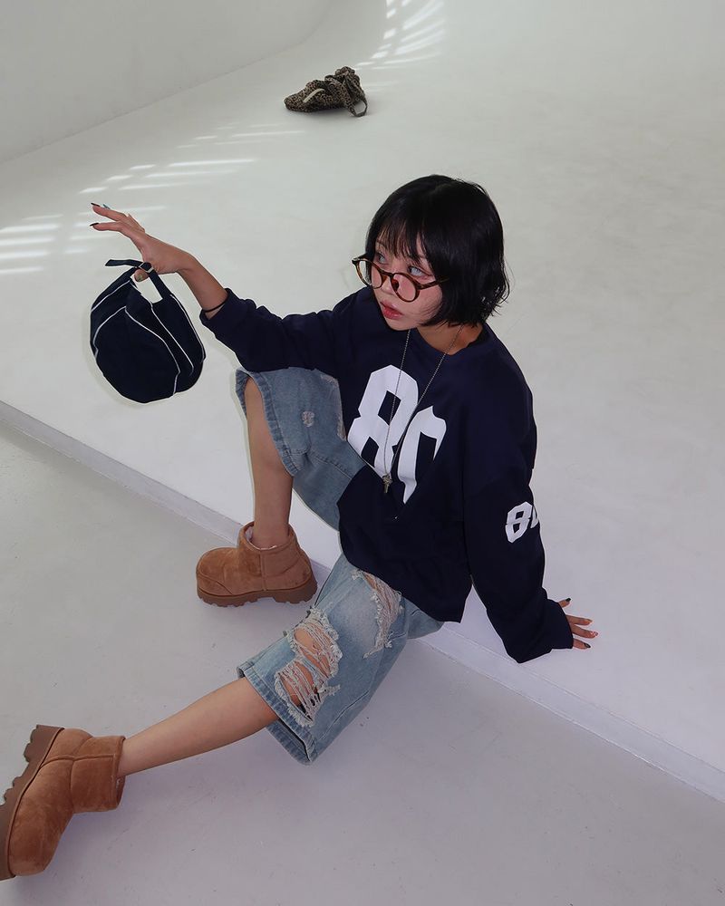 80 Number Oversized Fit Sweatshirt