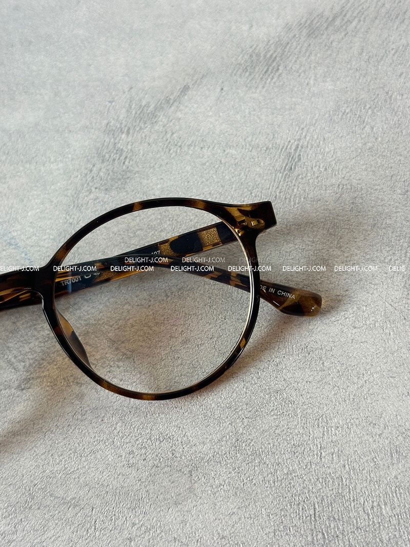 leopard-leopard horn-rimmed glasses