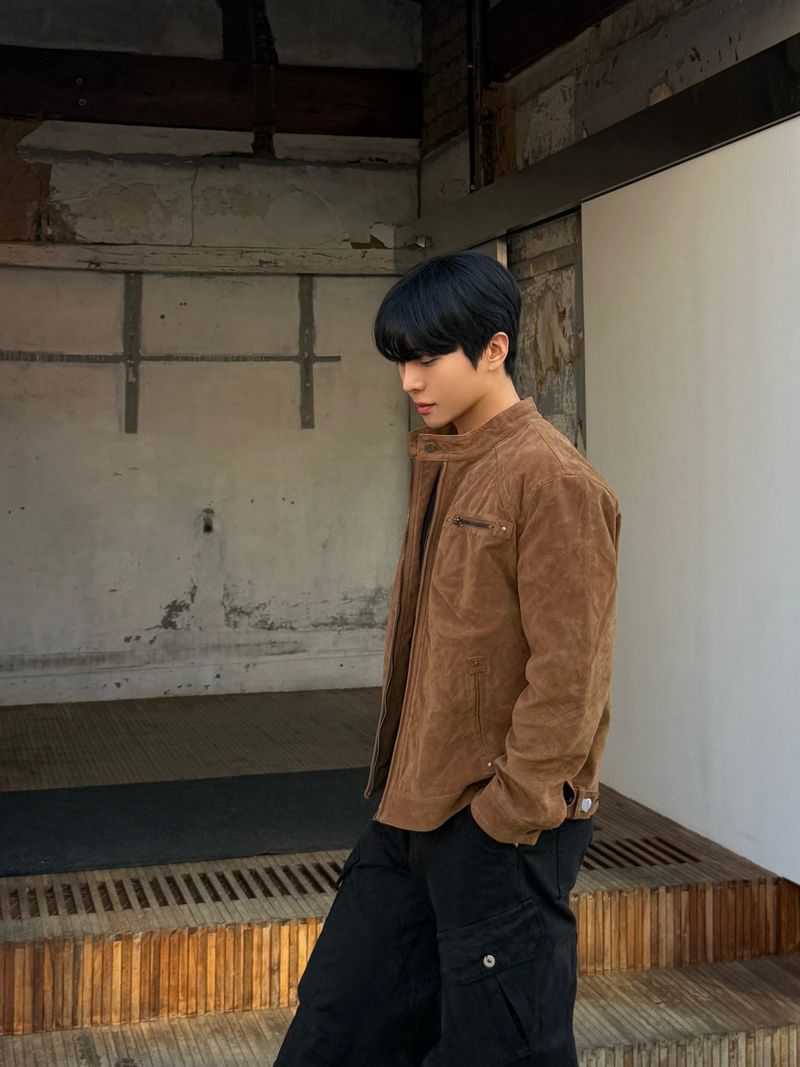 Robe biker suede jacket
