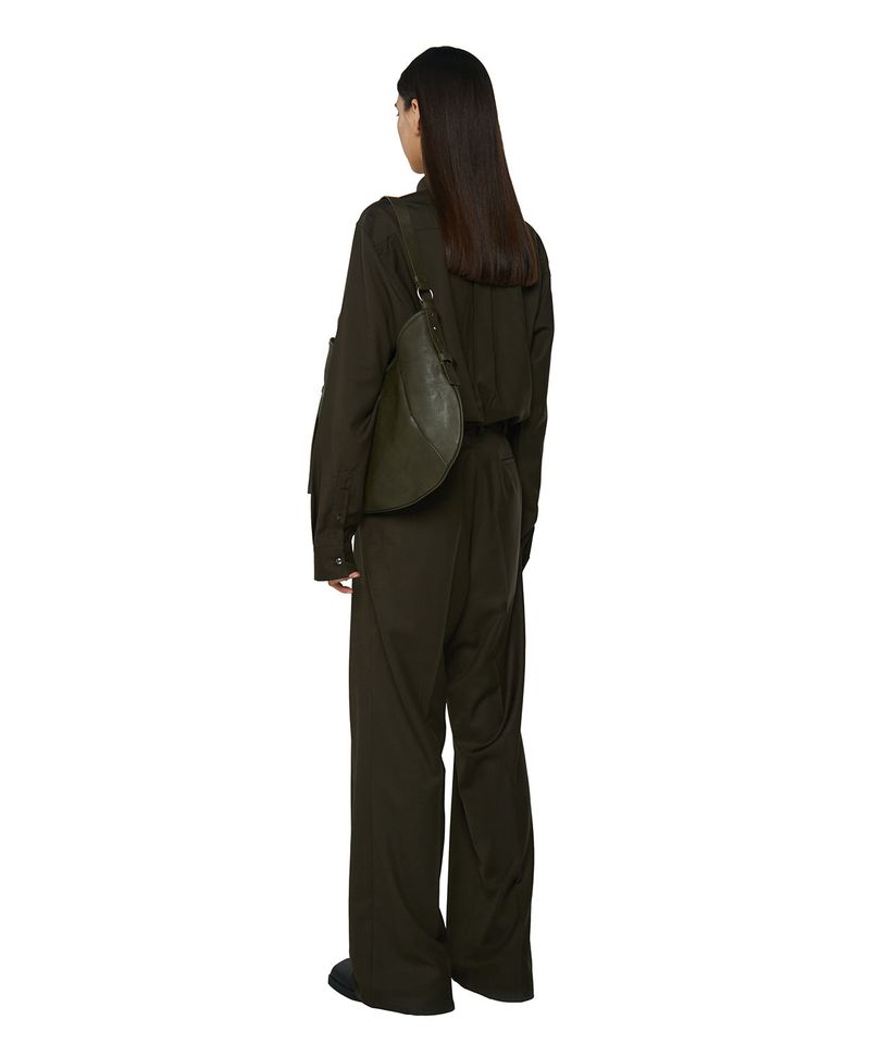 H-Buckle Soft Leather Dumpling Bag (khaki)