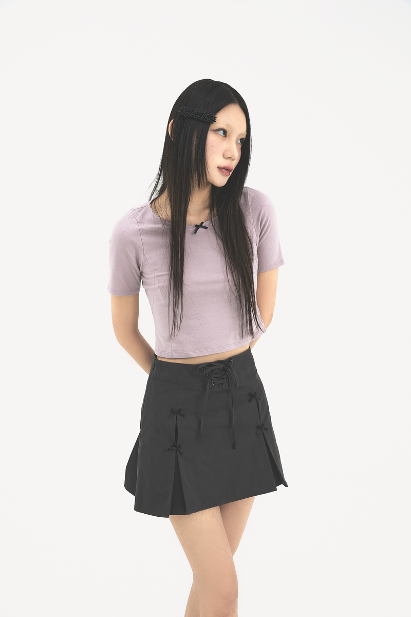 Ribbon pleats skirt