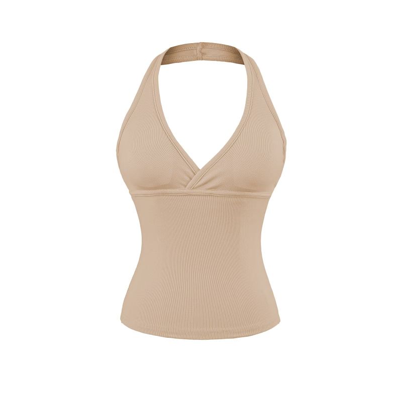 Rosie Deep V Halter Sleeveless