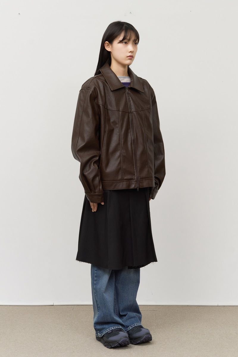 Fear Curved Leather Jacket