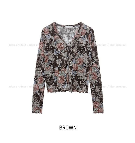 Haze Flower Ruffle Cardigan