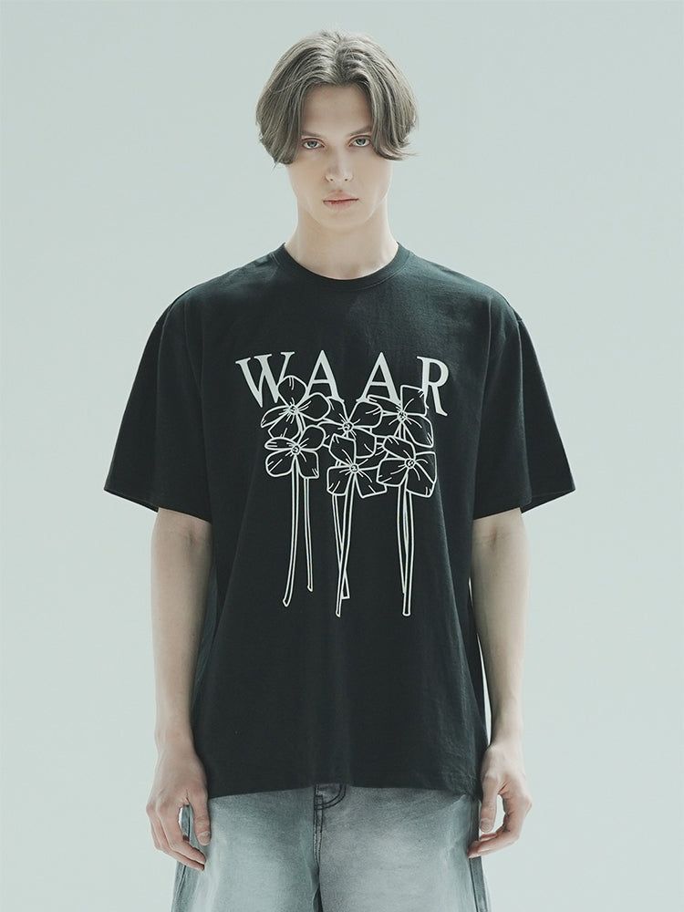 WAAR(ワル)の「T1012 M FLOWER T-SHIRT_BLACK(Tops)」