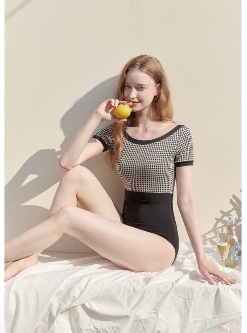 Anna knit swimsuit Black