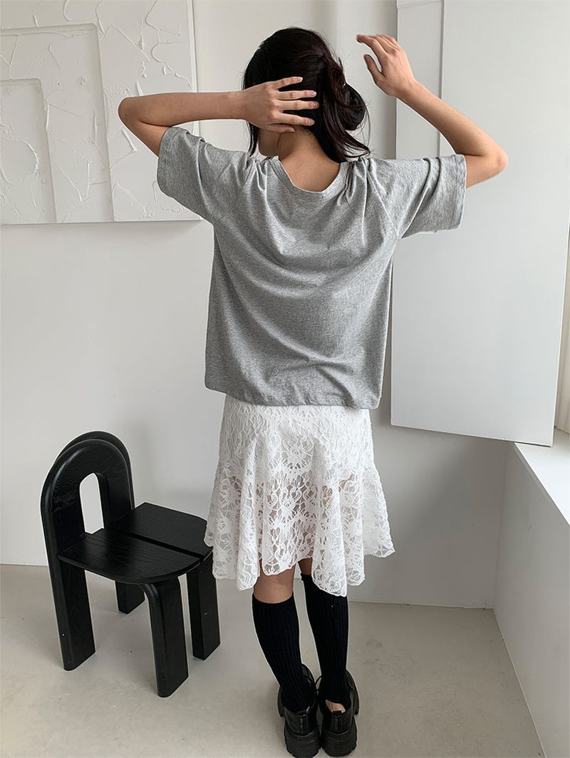 AIR U-NECK LOOSE TEE (5C)