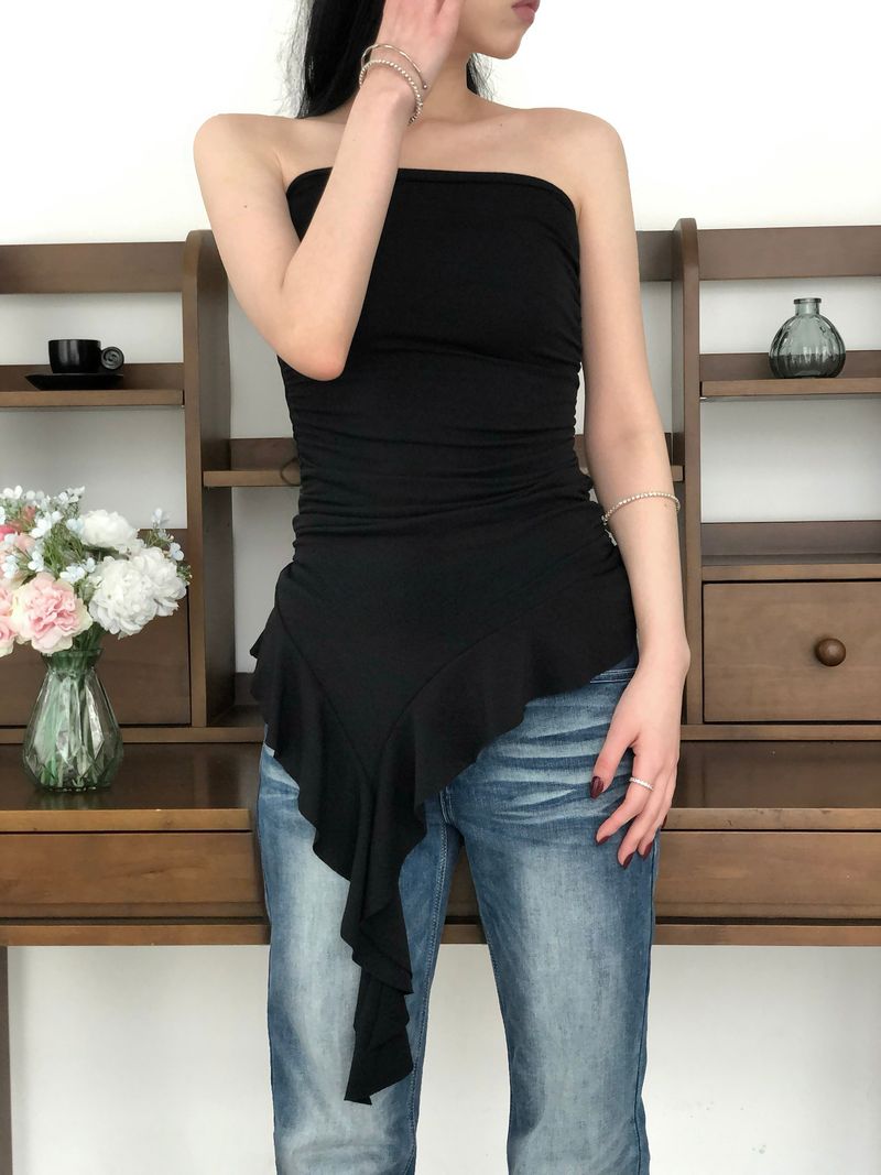 Frill Unbal Mini-dress